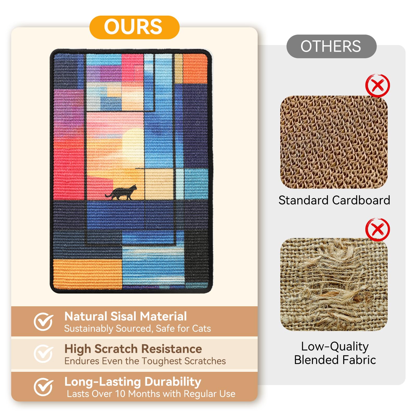 Truvito durable sisal weave resists fraying for long-lasting use.