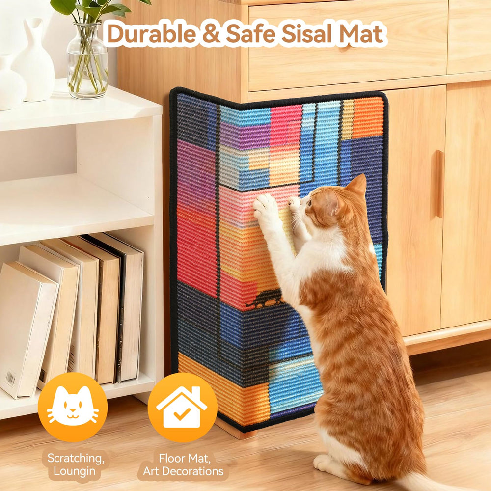 Truvito sisal backing with anti-slip design keeps the mat stable during play.