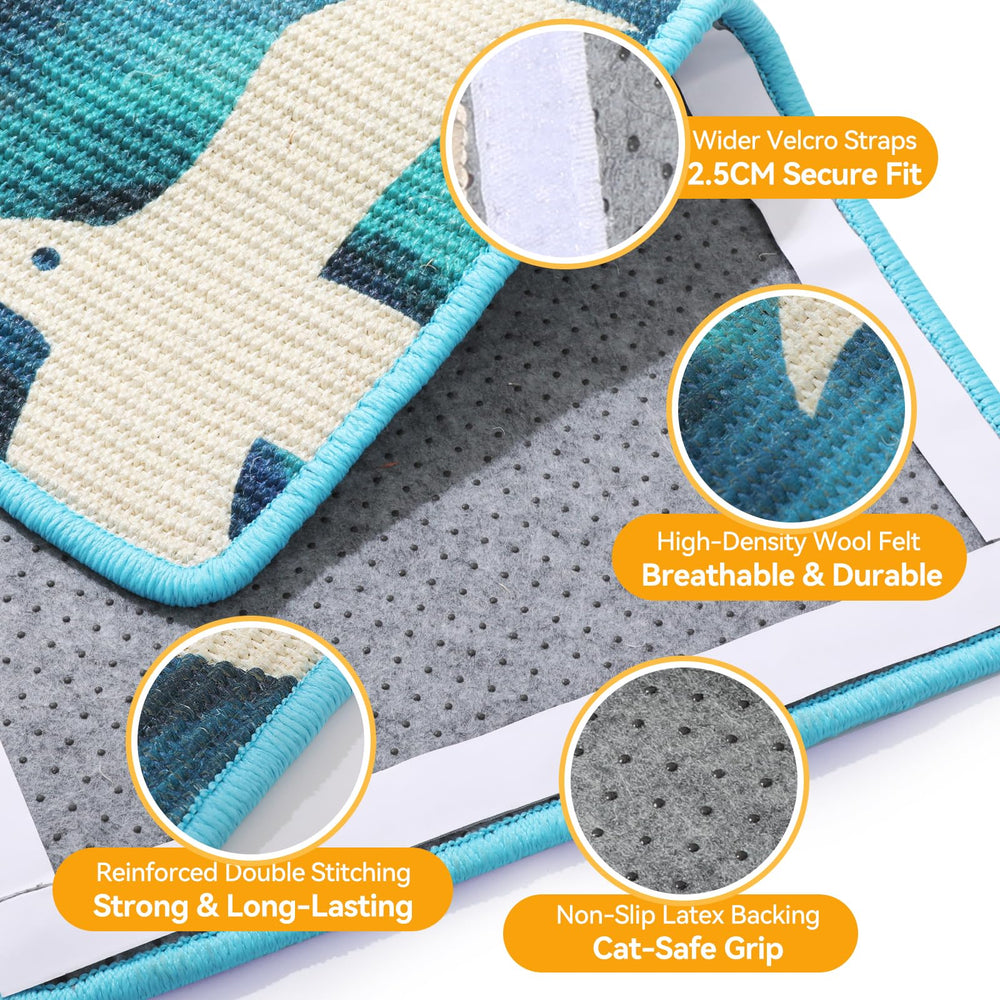 Truvito cat scratcher mat anti-slip back ensures stable placement on floors.