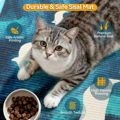 Truvito sisal cat scratcher mat extended use doubles as a cozy bed.