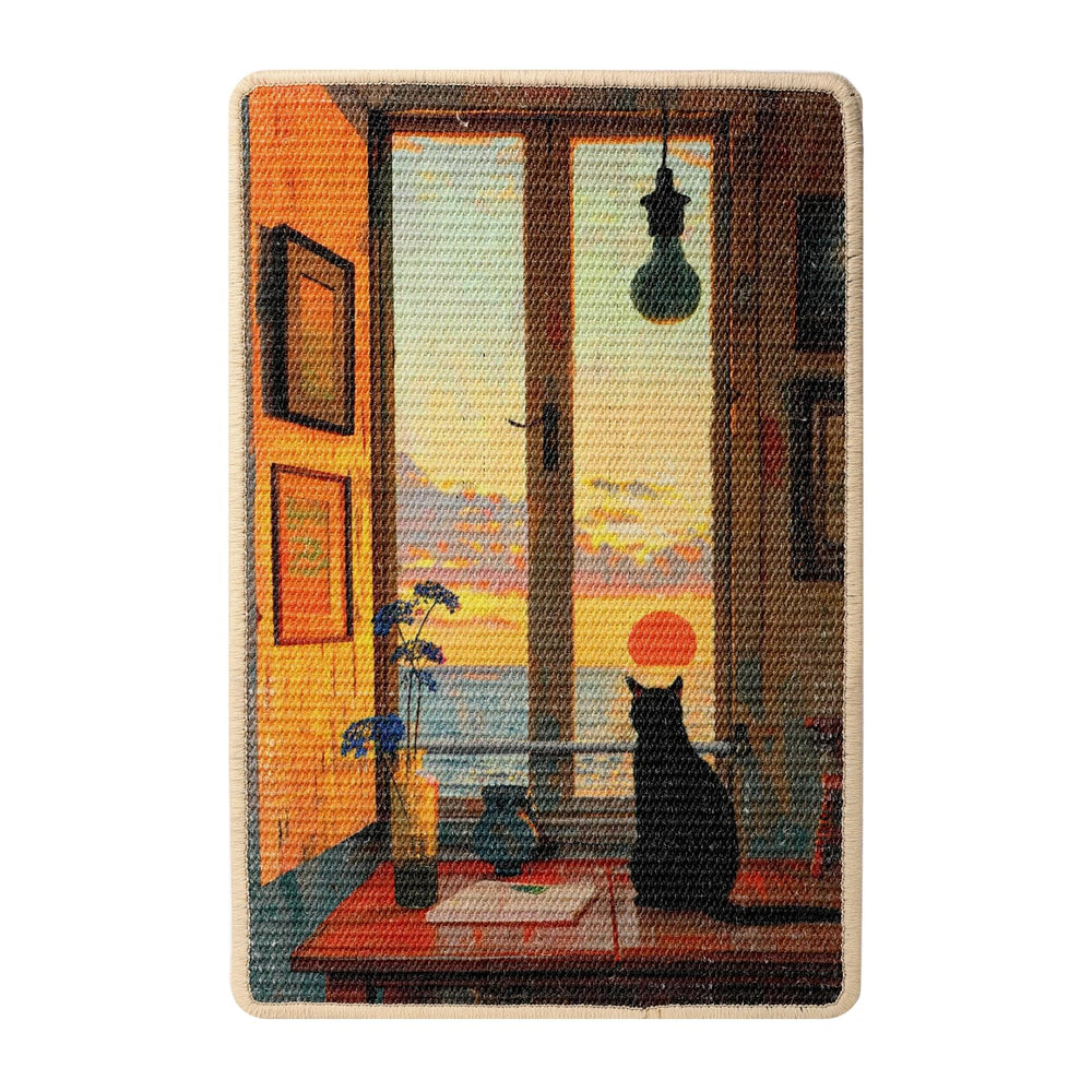 Truvito multipurpose scratcher mat used as floor mat and cozy play area
