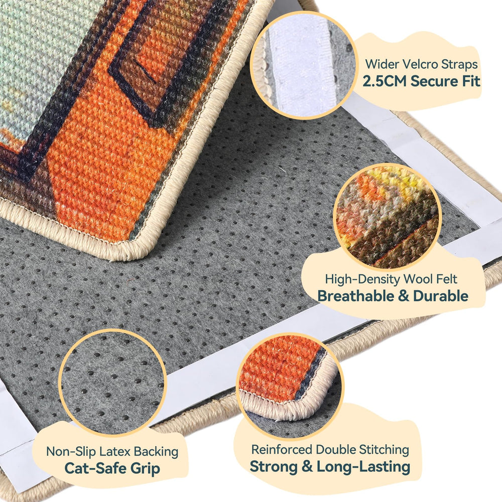 Truvito sisal scratcher mat with sticker tape securing to furniture