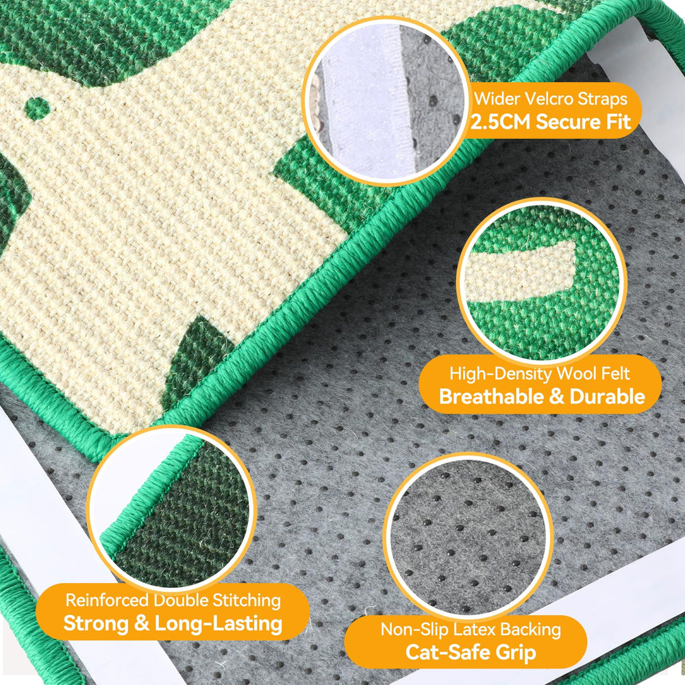 Truvito sisal scratcher mat wall mount shows versatile placement for claws