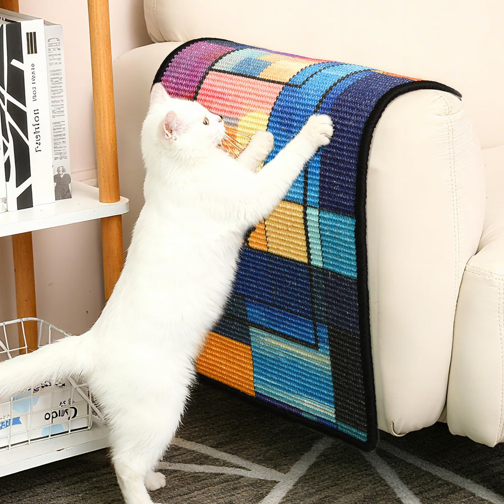 Truvito sisal texture invites scratching while protecting household furniture.