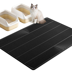 TRZZ XXL cat litter mat with 46x35 raised edges traps litter for cleaner floors
