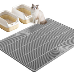 TRZZ XXL litter mat 46x35 inches with raised edges traps litter and spills.