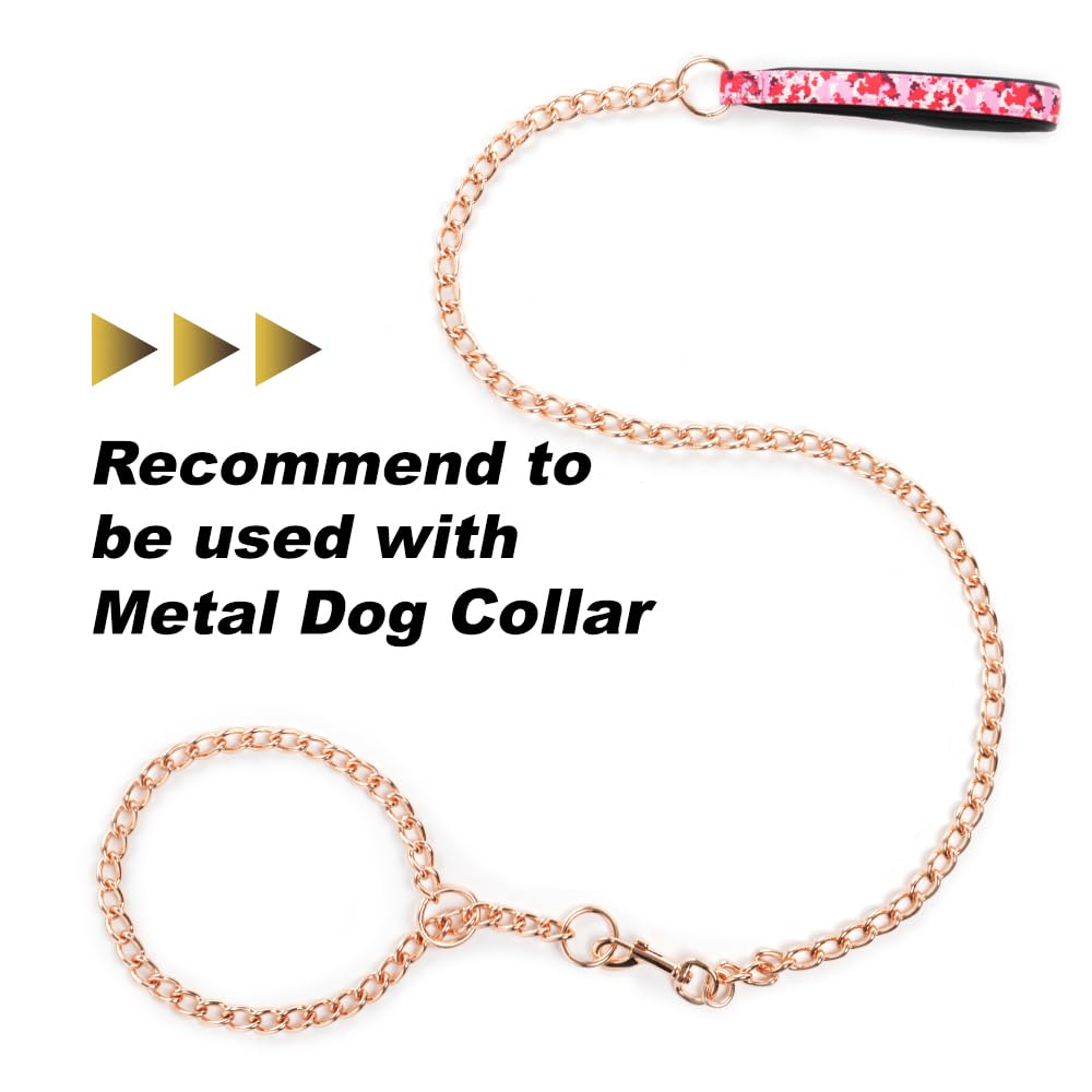 TSPRO Chew Proof Dog Leash rose gold finish adds stylish everyday appeal.