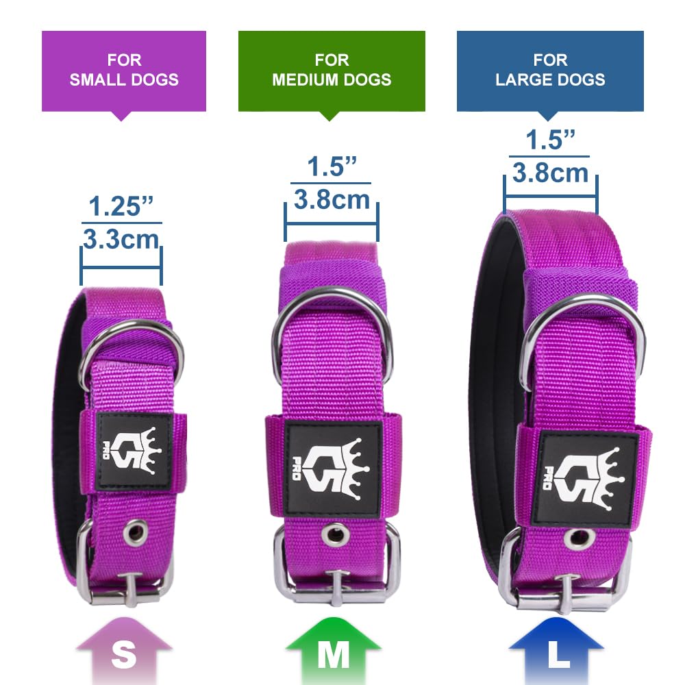 TSPRO durable nylon tactical dog collar with padded neck comfort for extended wear.