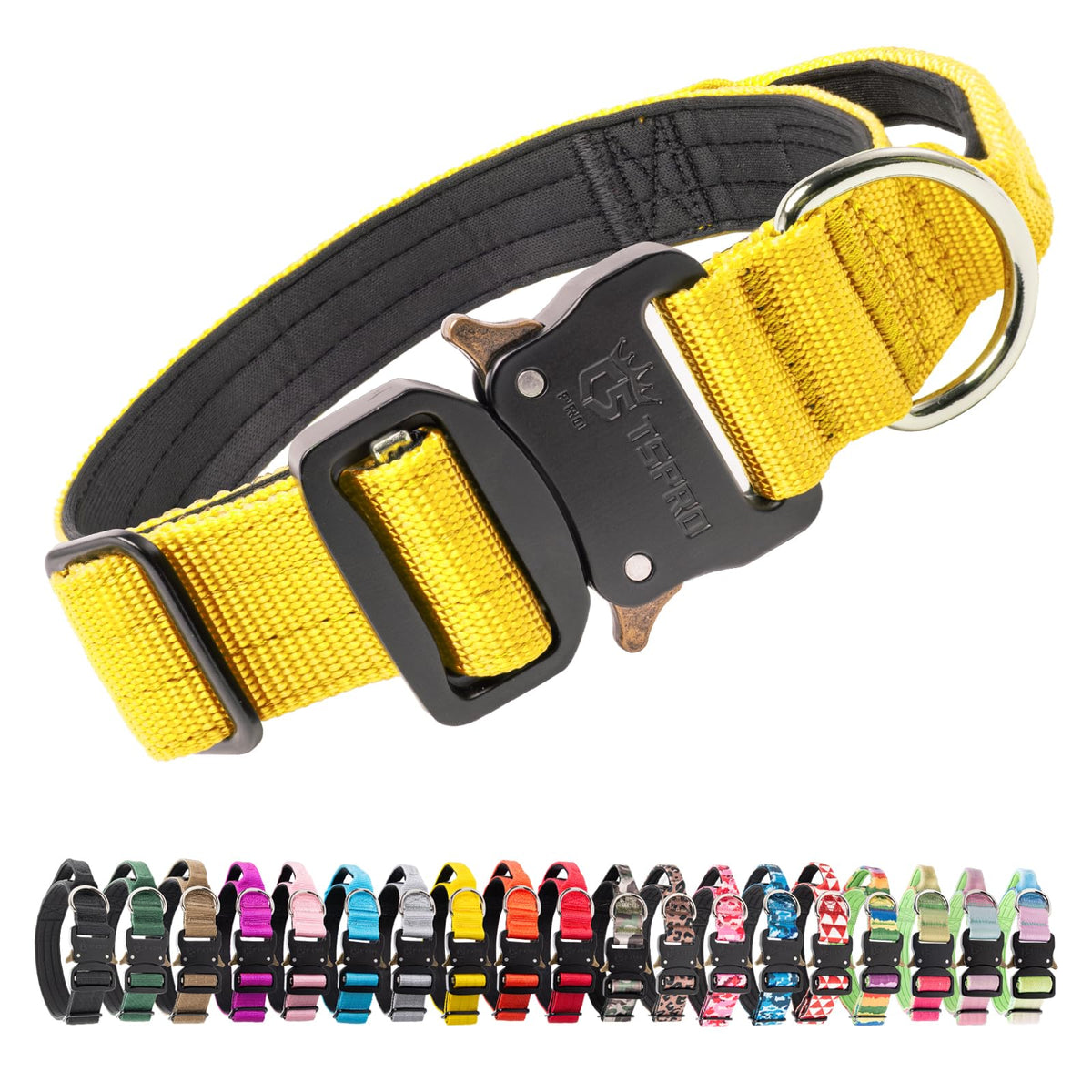 TSPRO Premium Dog Collar handle closeup highlights secure control during walks