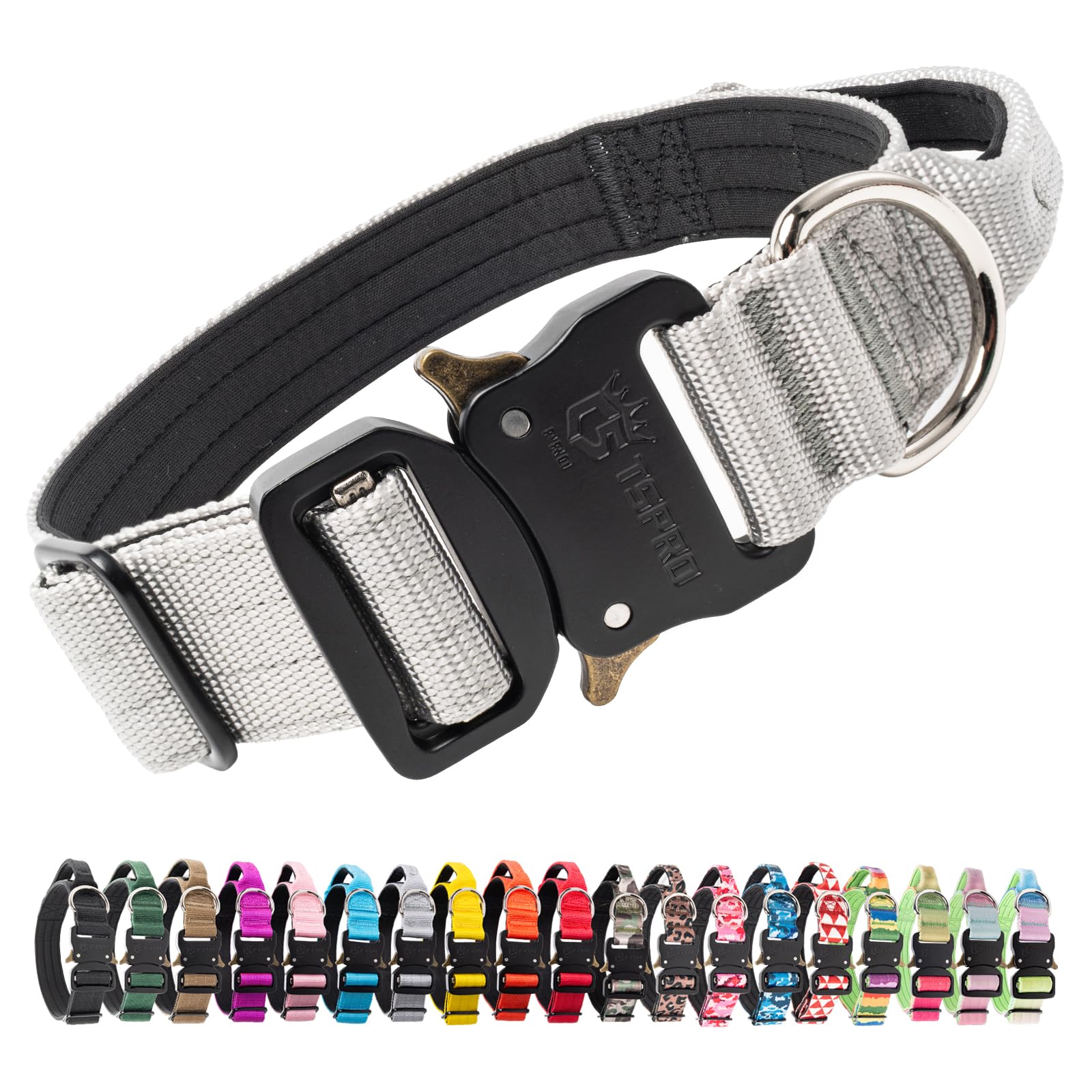 TSPRO premium dog collar handle closeup for secure control during walks.