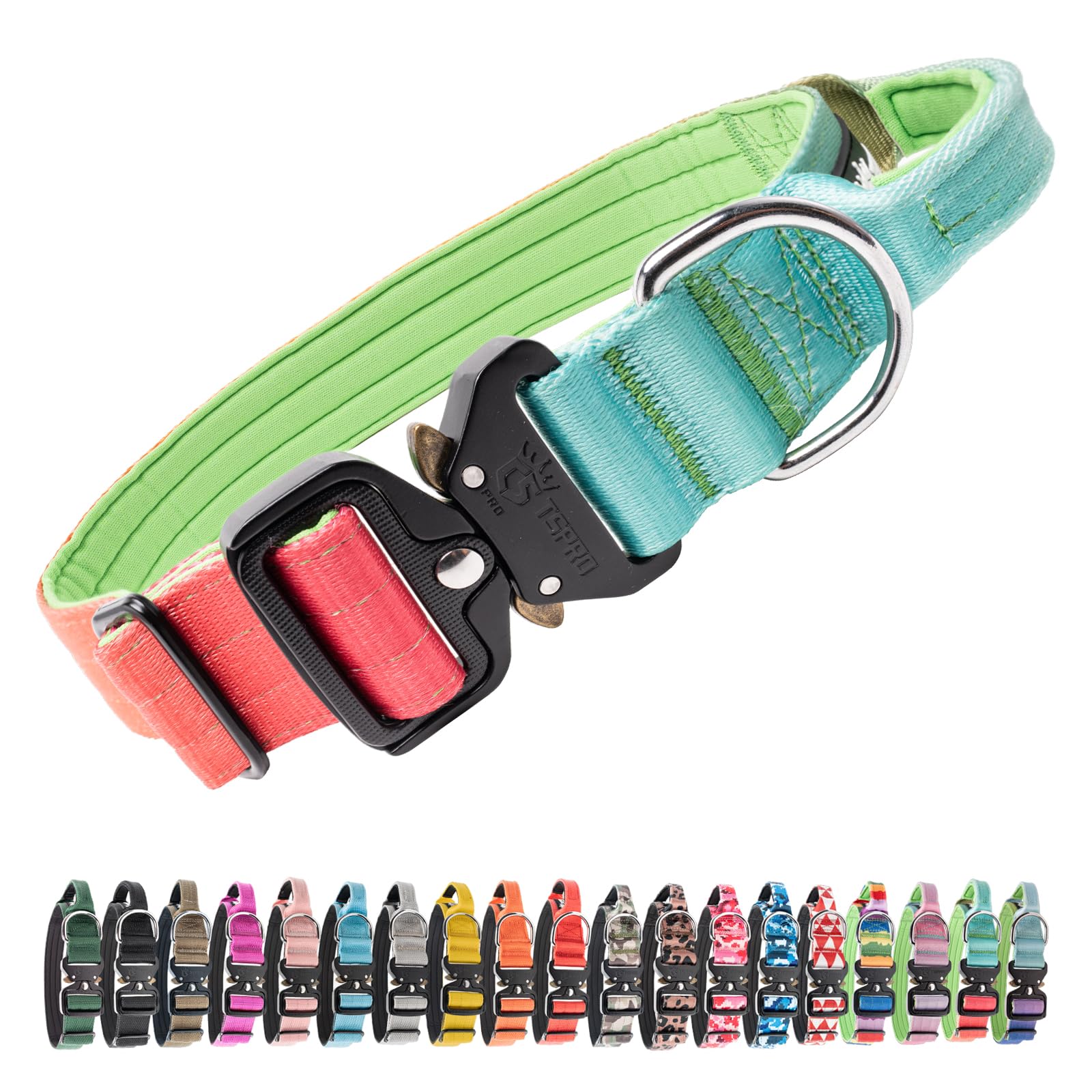 TSPRO Premium dog collar with handle for secure control during walks.