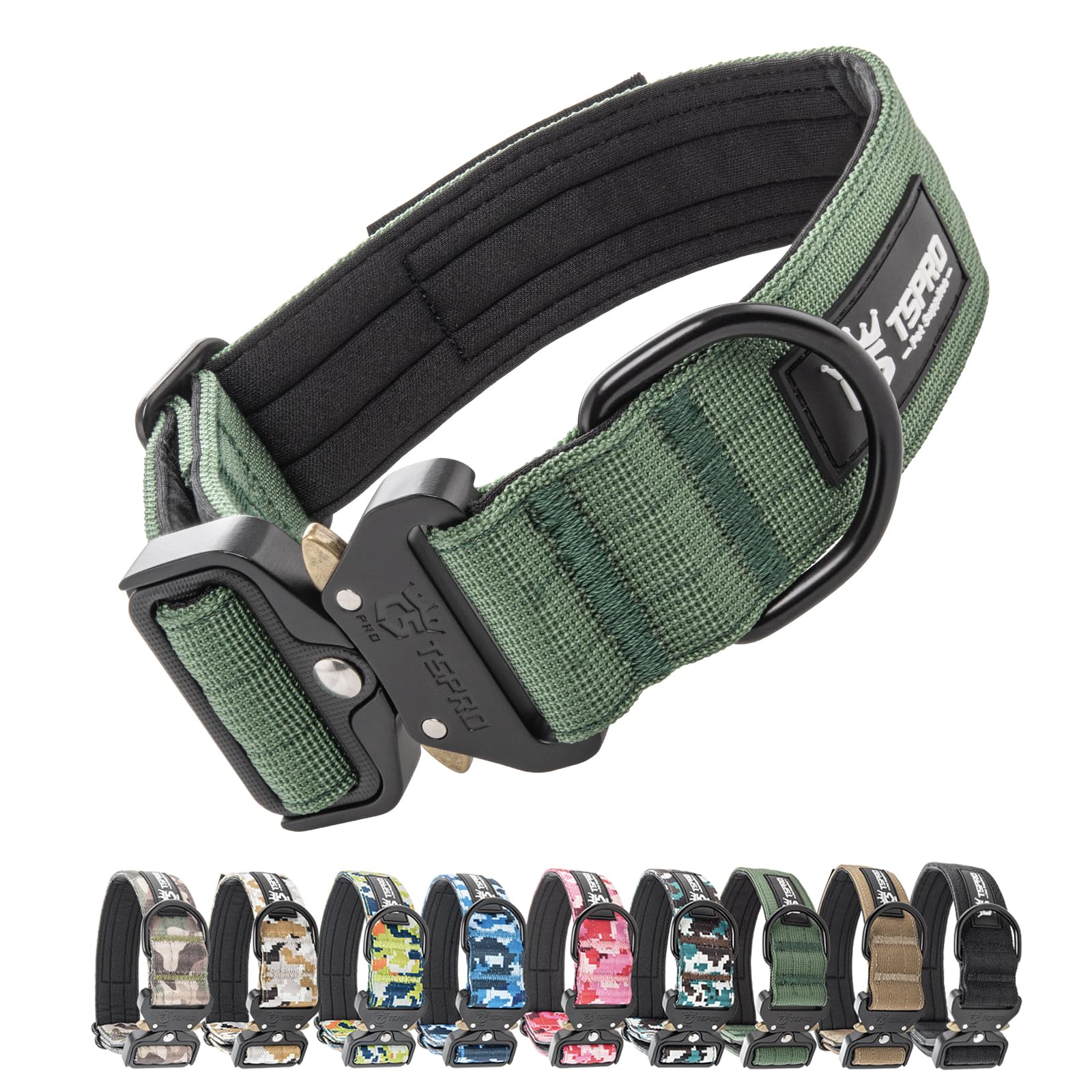 TSPRO Premium Dog Collar patch panel for patch customization and visibility during walks.