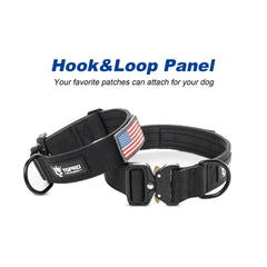 TSPRO Premium dog collar patch-panel for patch customization and tags.