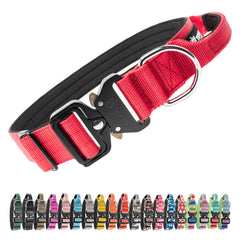 TSPRO Premium Dog Collar red side view showing adjustable strap for medium to large dogs during daily walks