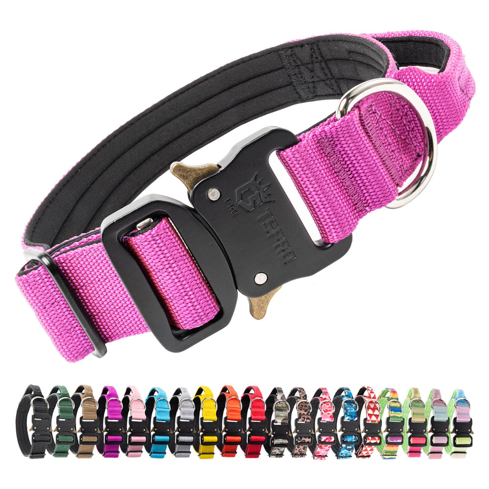 TSPRO premium-dog-collar-with-handle enables secure control during daily walks.