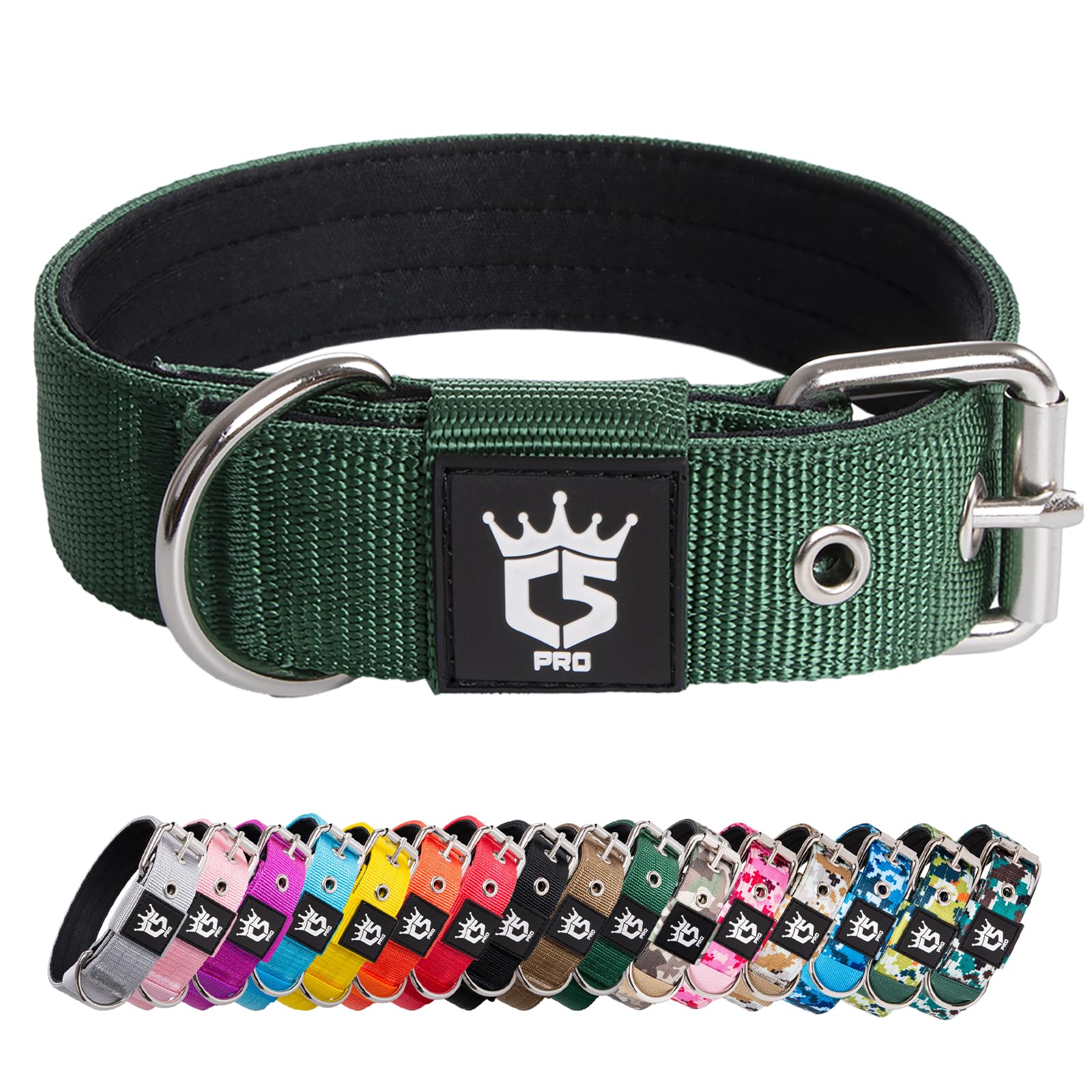 TSPRO tactical collar with 4-adjust-points for custom fit during daily walks.