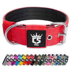 TSPRO tactical dog collar with 4 adjustable points for a snug fit