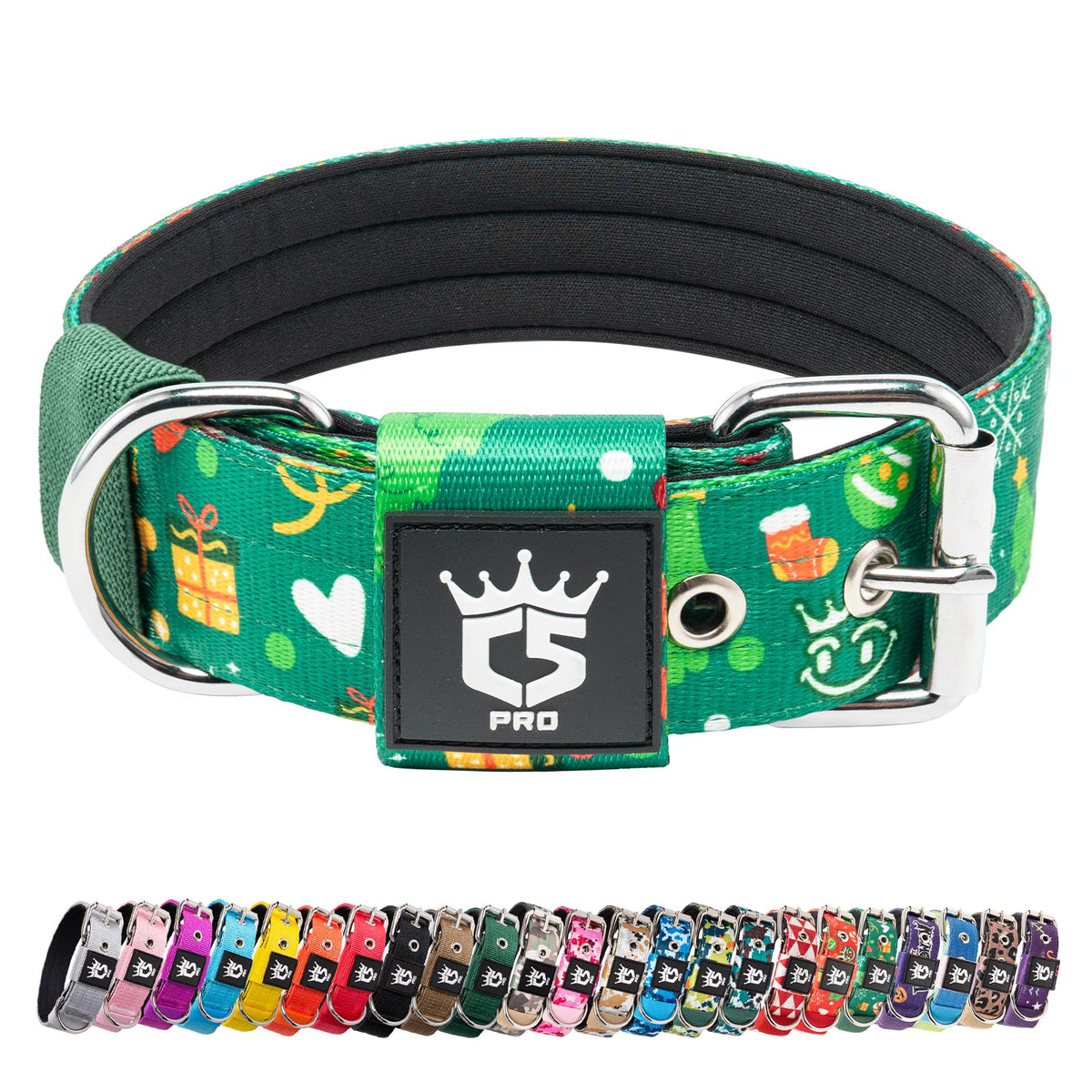 TSPRO Tactical Dog Collar with 4points adjustment for a snug fit