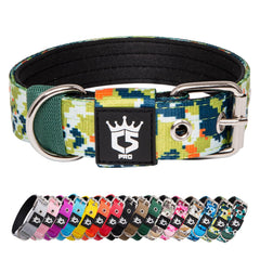 TSPRO tactical dog collar camo-green closeup of the heavy-duty buckle.