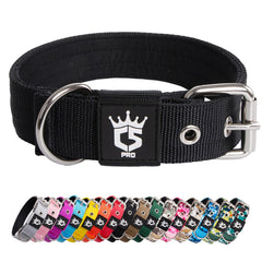 TSPRO Tactical Dog Collar with D-ring for secure leash attachment during training
