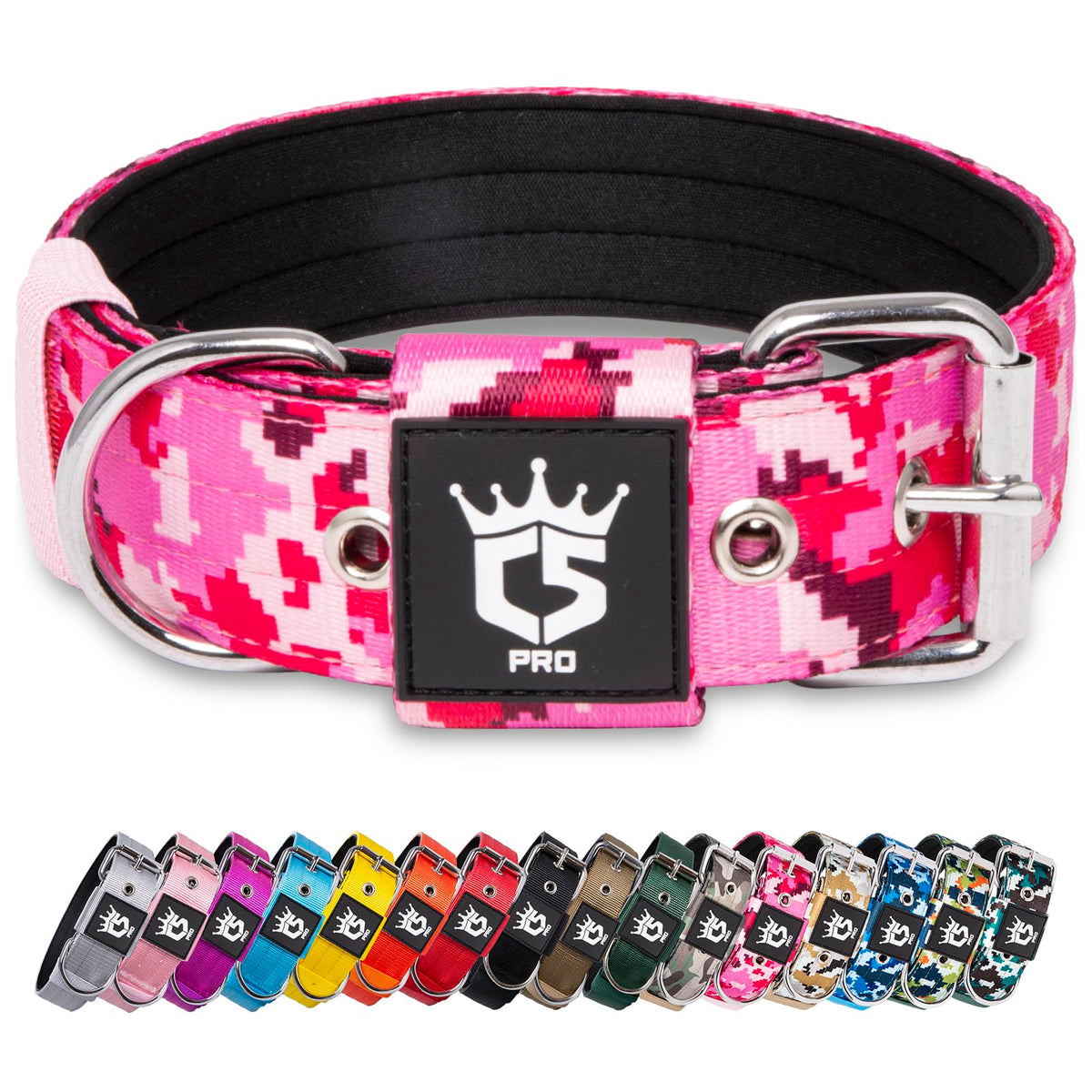 TSPRO tactical dog collar with D-ring provides secure leash attachment on outdoor adventures.