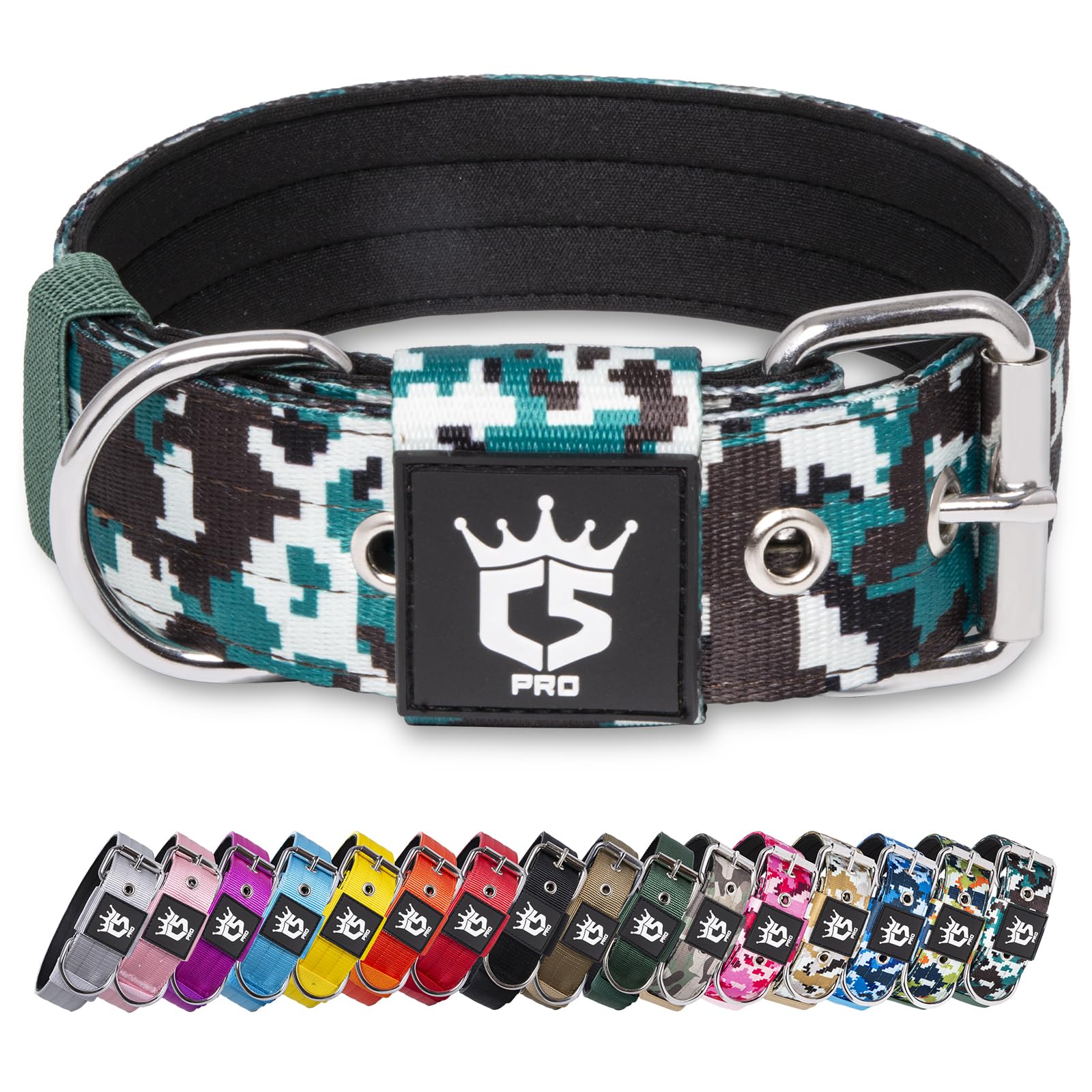 TSPRO Tactical Dog Collar with four-point adjustment supports a snug, chafe-free fit.