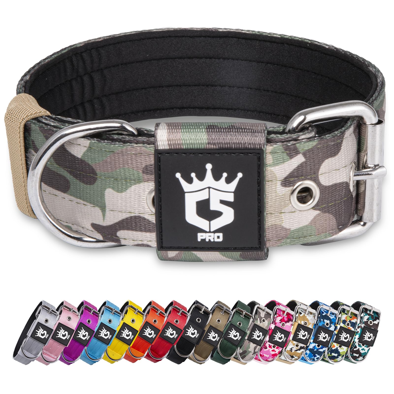 tspro tactical dog collar heavy-duty 1.5-inch width for rugged outdoor wear.