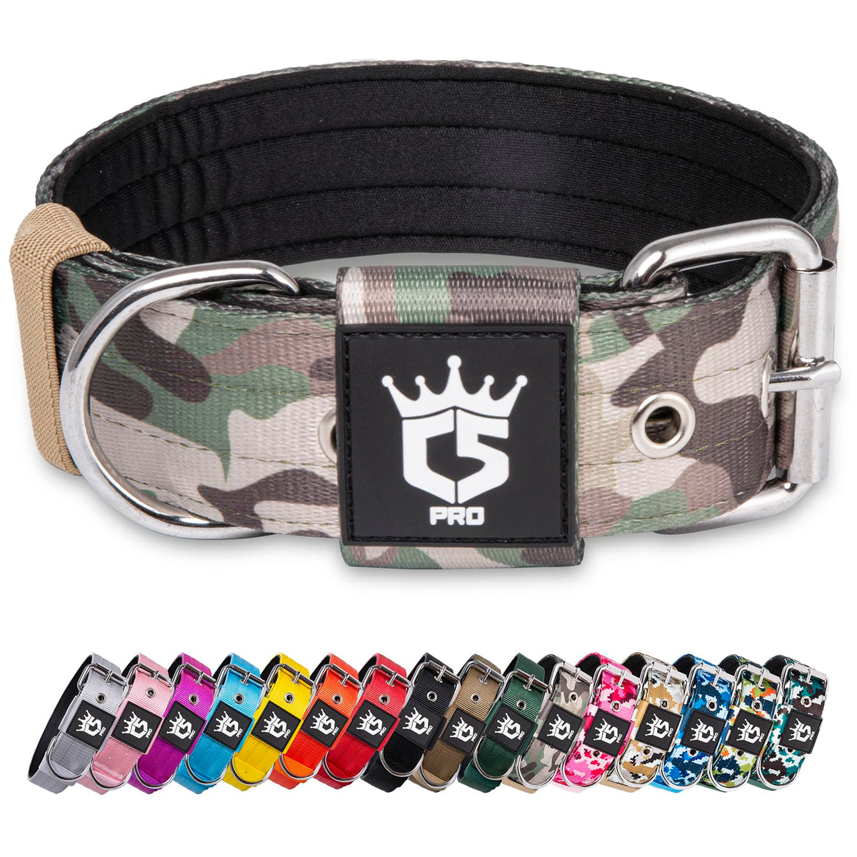 tspro tactical dog collar heavy-duty 1.5-inch width for rugged outdoor wear.