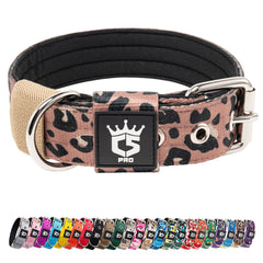 TSPRO Tactical Dog Collar leopard print close-up showing durable everyday wear