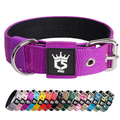 TSPRO Tactical Dog Collar purple close-up shows rugged construction for daily walks.