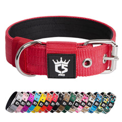 TSPRO Tactical Dog Collar red S front view highlighting durable, everyday-wear design