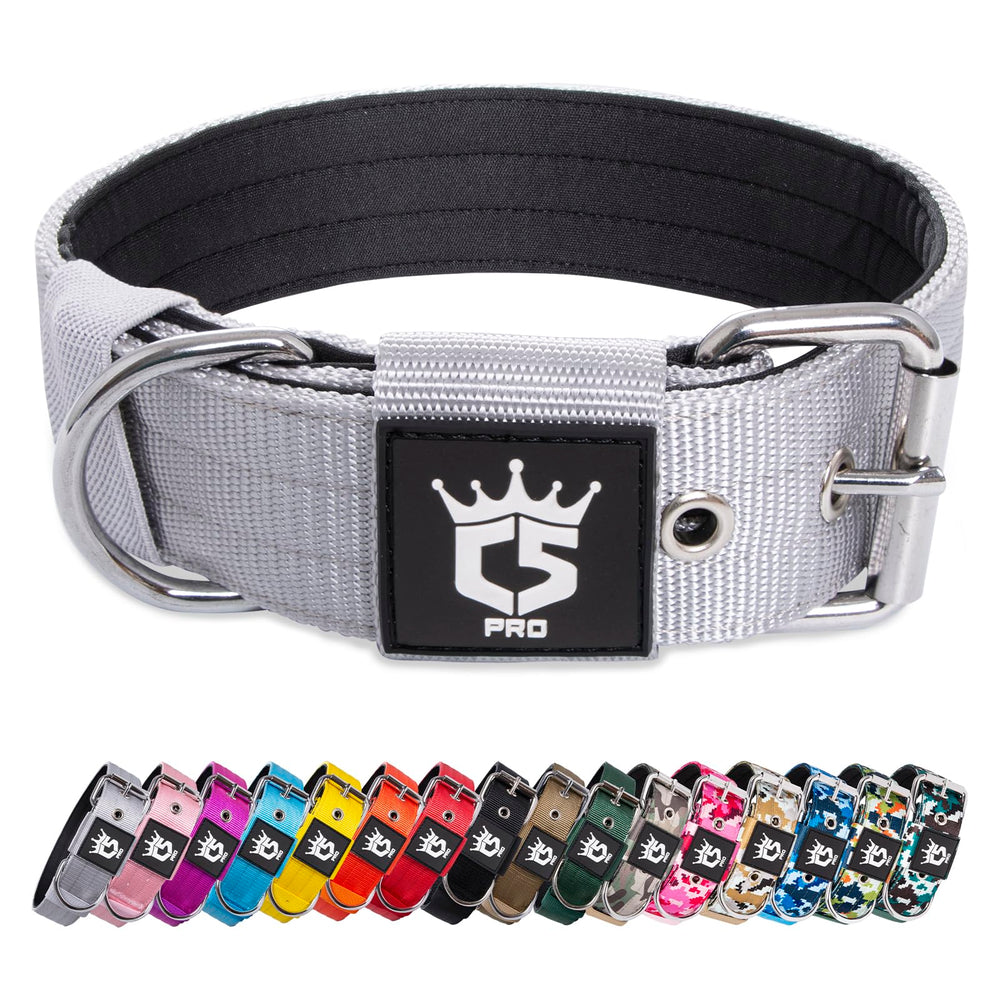 TSPRO Tactical Dog Collar wide 1.5-inch metal buckle for secure daily wear