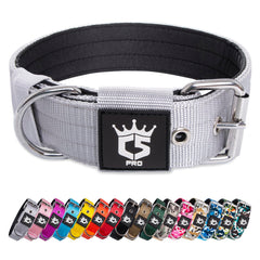 TSPRO tactical dog collar wide closeup shows durable nylon and snug fit