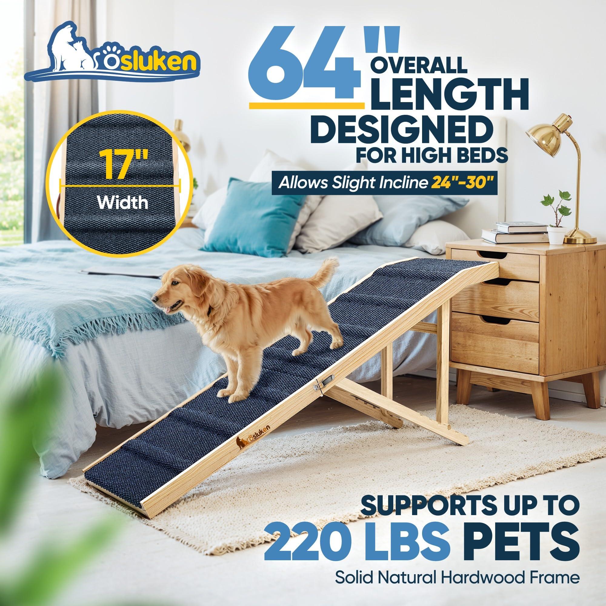 Tsukiko dog ramp folded compact storage demonstrates easy under-bed stowaway.