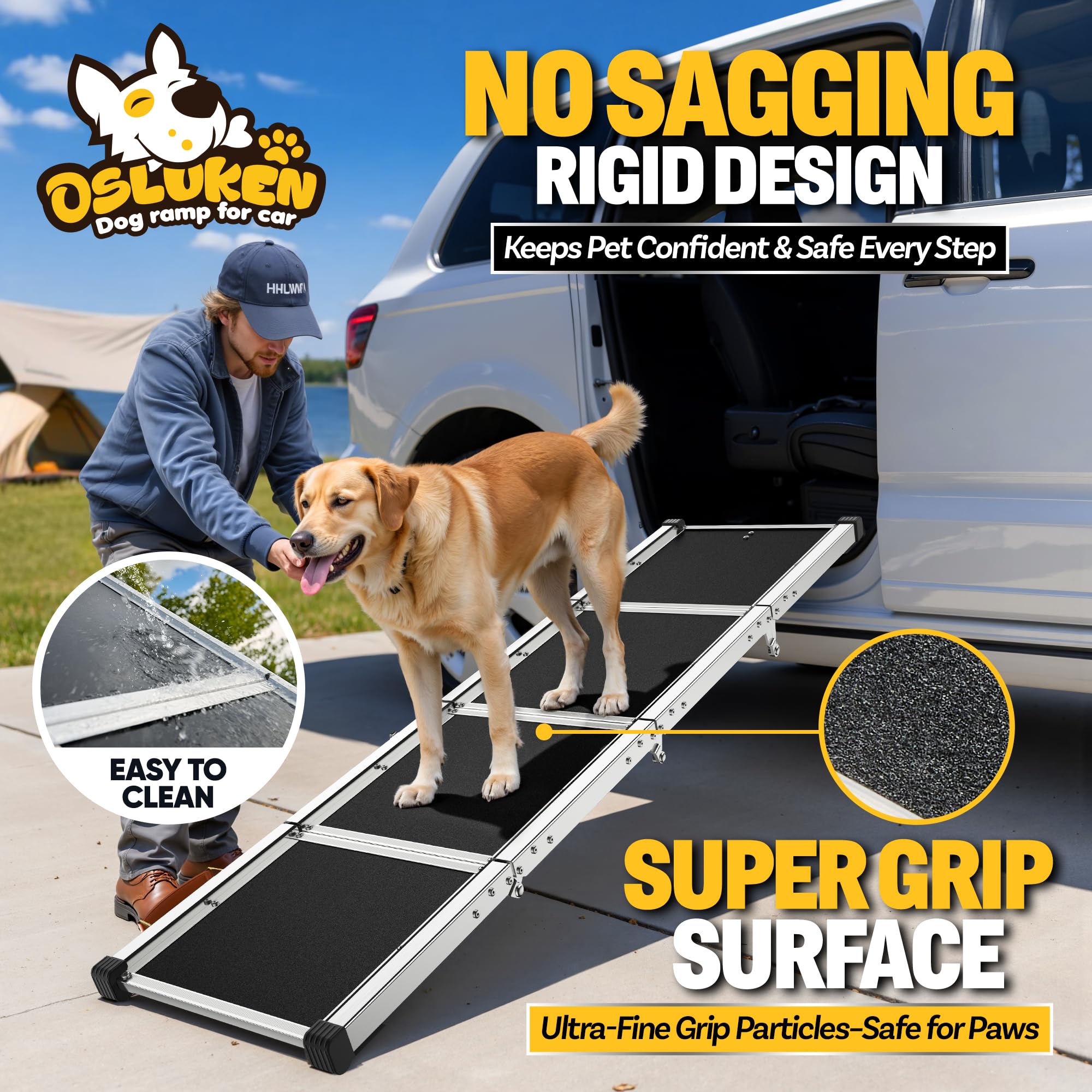 Tsukiko dog ramp folds compactly for minimal clutter and easy home storage.