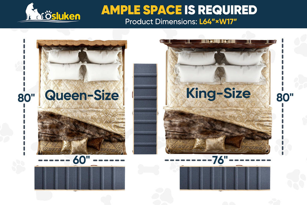 Tsukiko dog ramp with safety rails helps prevent falls