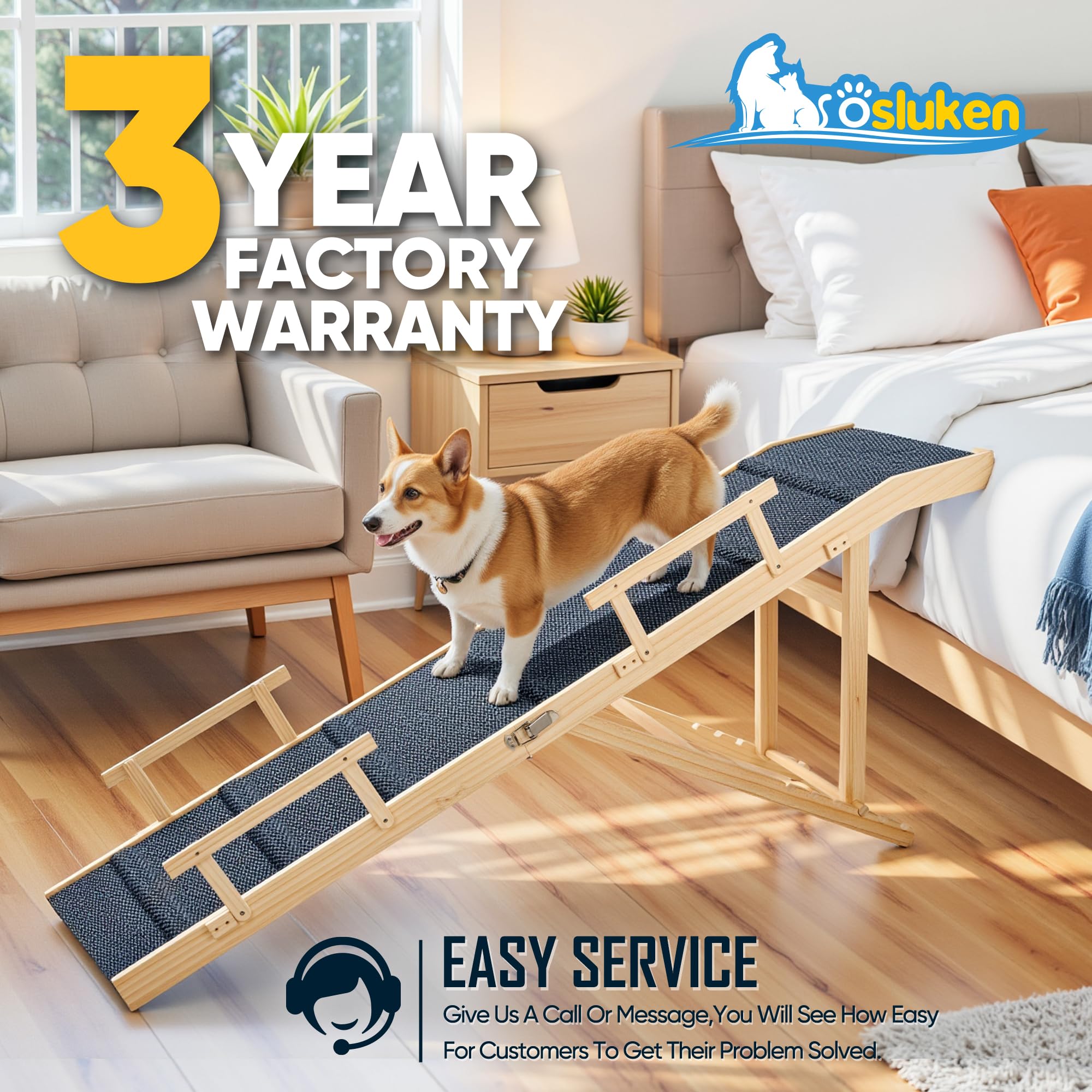 Tsukiko dog ramp stores in car trunk or under furniture