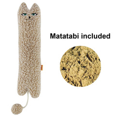 TTcat catnip pillow closeup shows soft materials gentle on teeth during supervised bouts.