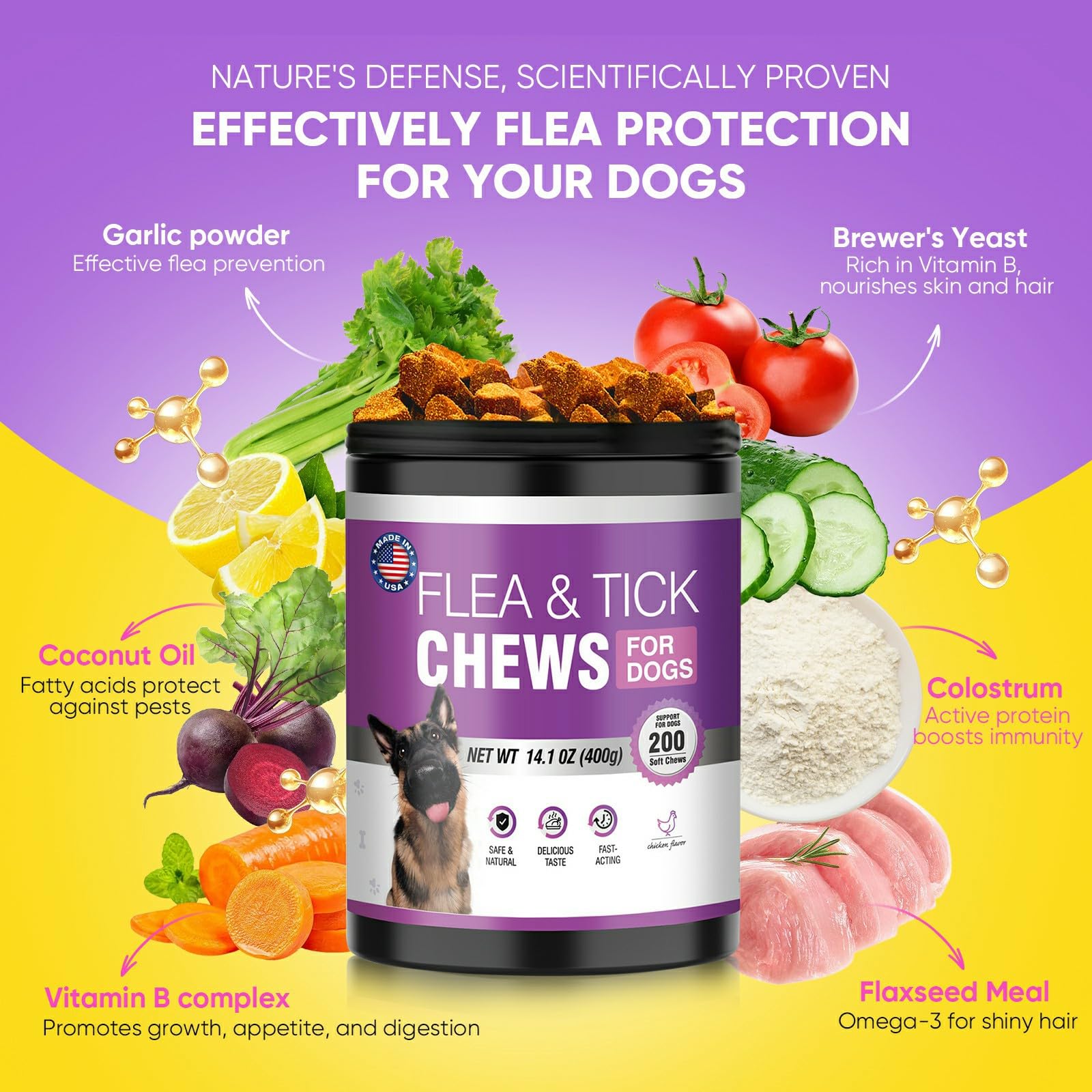 TTLXBL dog flea tick chews in hand for convenient daily use