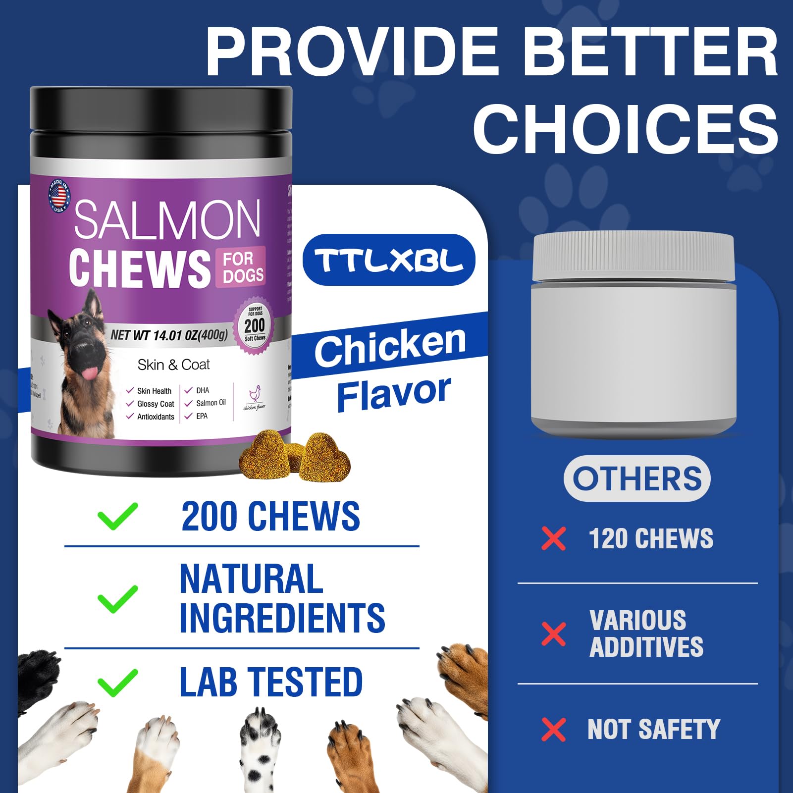 TTLXBL Omega 3 dog heart and immune support chews