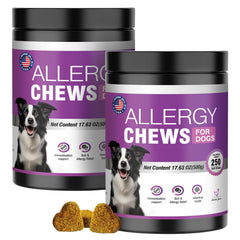 TTLXRI Dog Allergy Chews packaging on counter suggesting daily immune support.