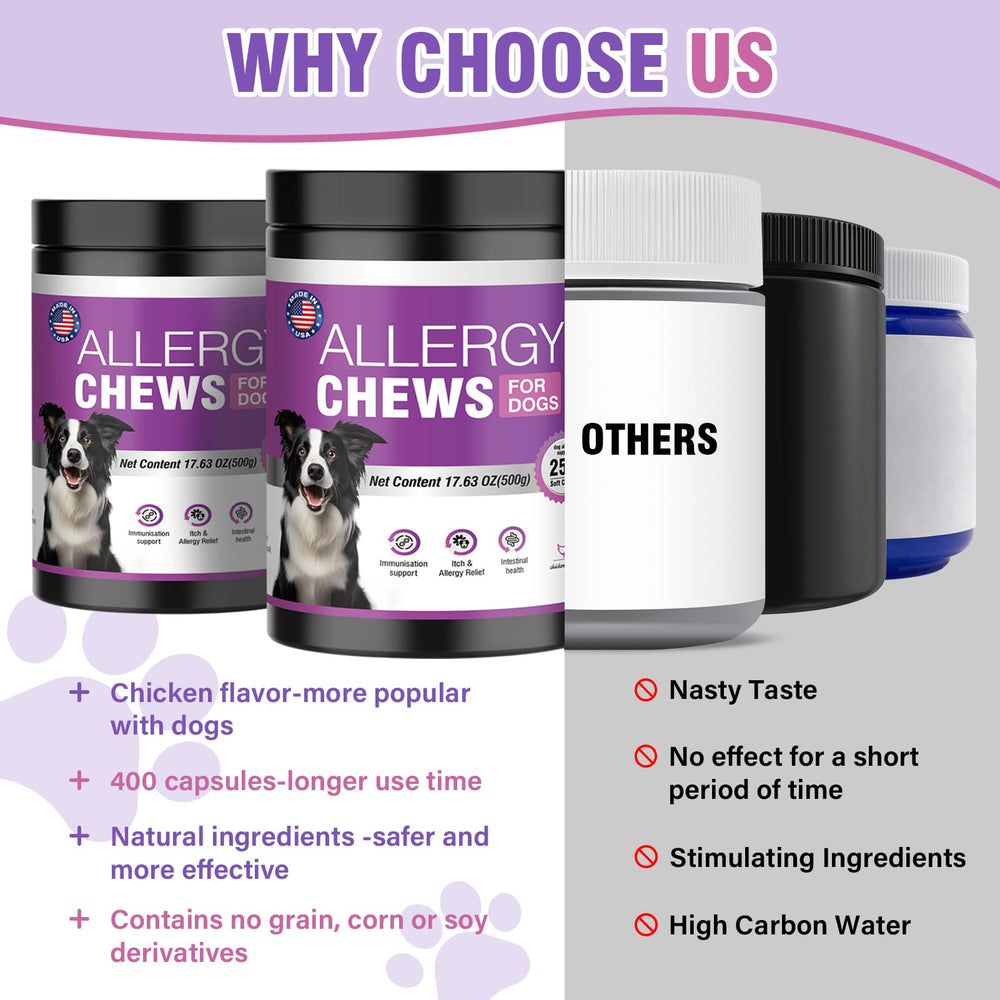 TTLXRI Dog Allergy Chews paw-lick relief visualization.