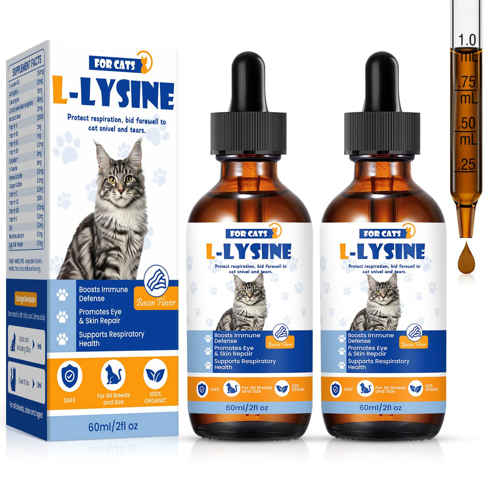TTLXRI premium cat lysine liquid bottle shows the immune-support formulation