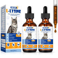 TTLXRI premium cat lysine liquid bottle shows the immune-support formulation