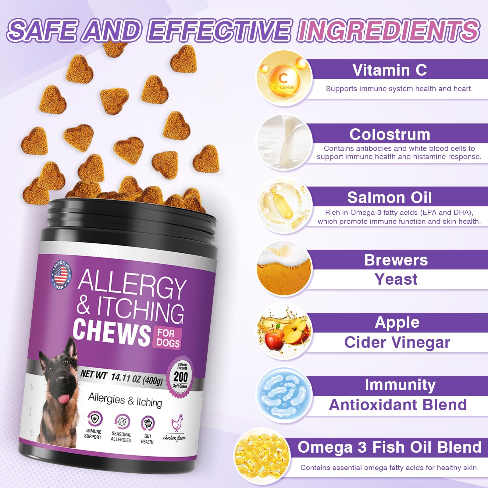 TTLXRL Dog Allergy Chews chicken flavor shown to entice daily use