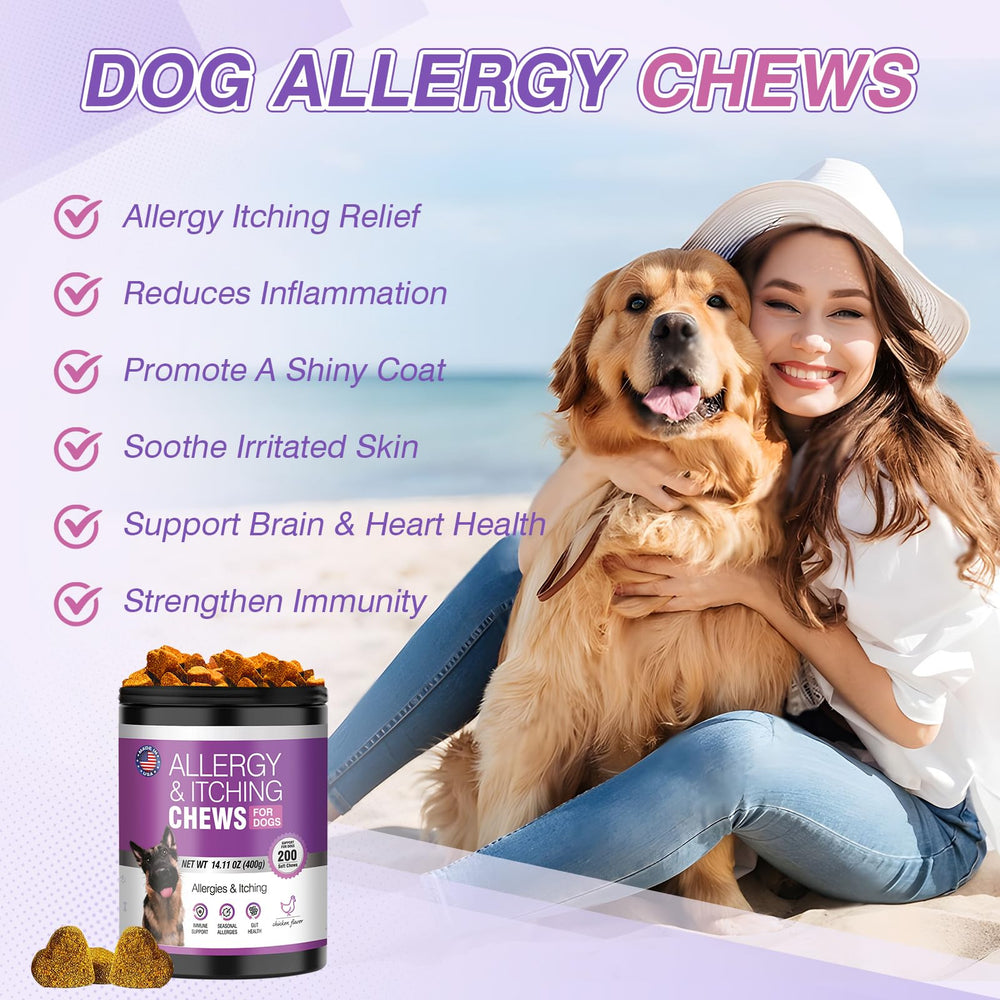 TTLXRL Dog Allergy Chews ingredients close-up with salmon oil and colostrum