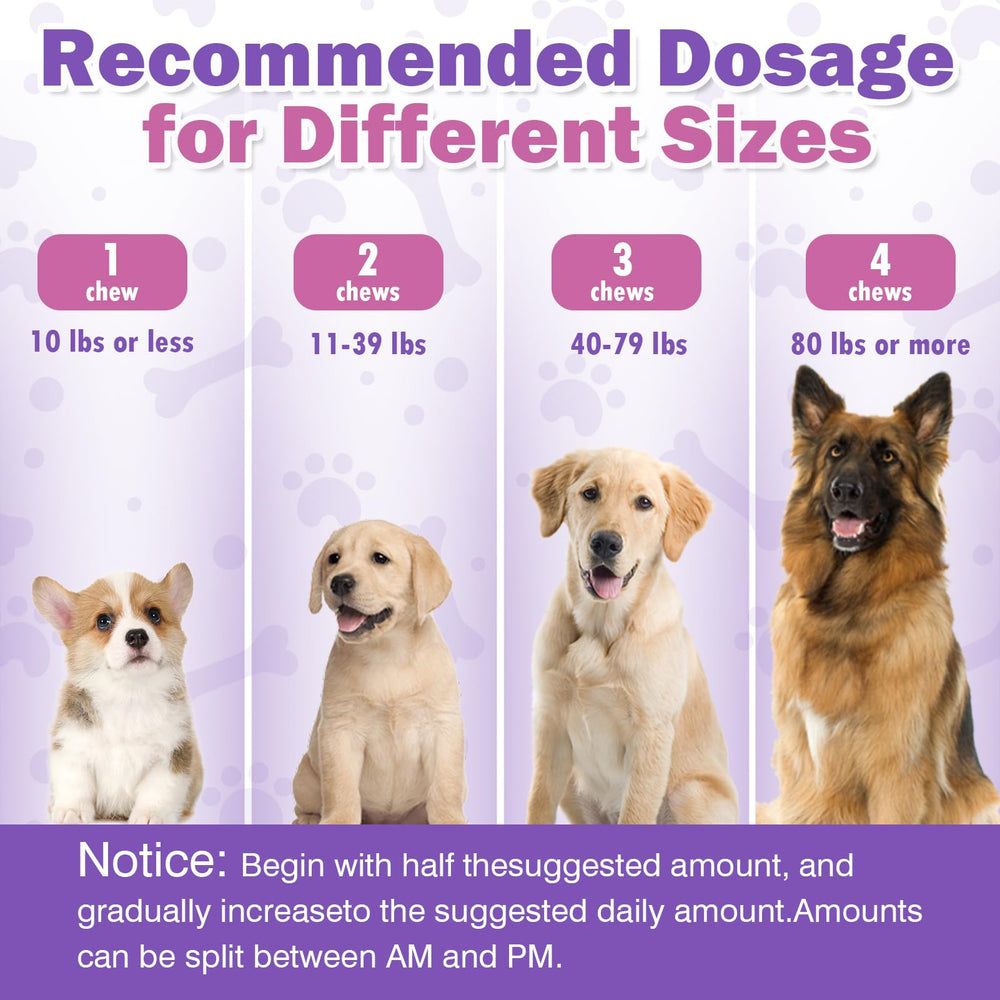 TTLXRL hemp calming chews dosage guide graphic for easy at home use