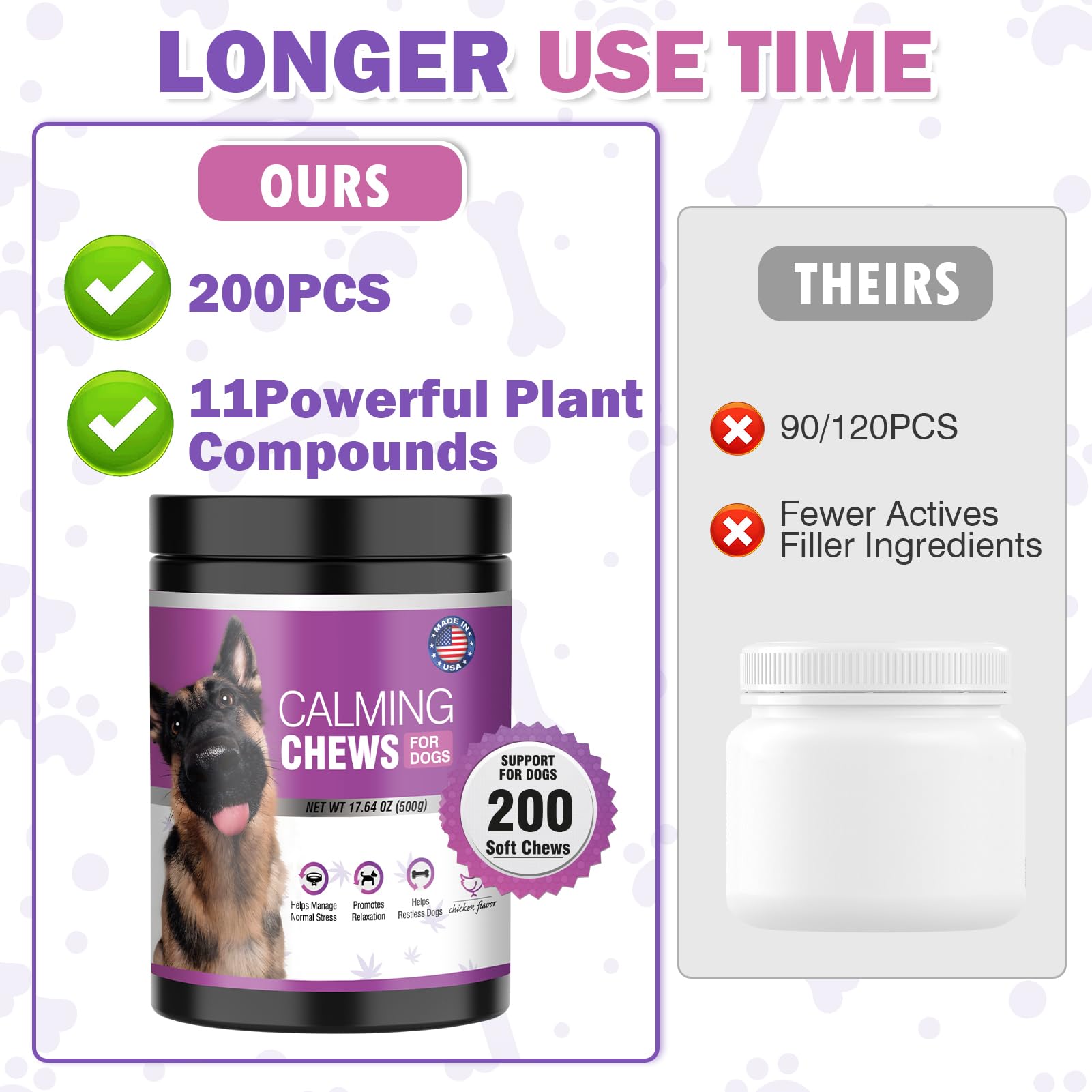 TTLXRL hemp calming chews organic ingredients visual emphasize chamomile and valerian