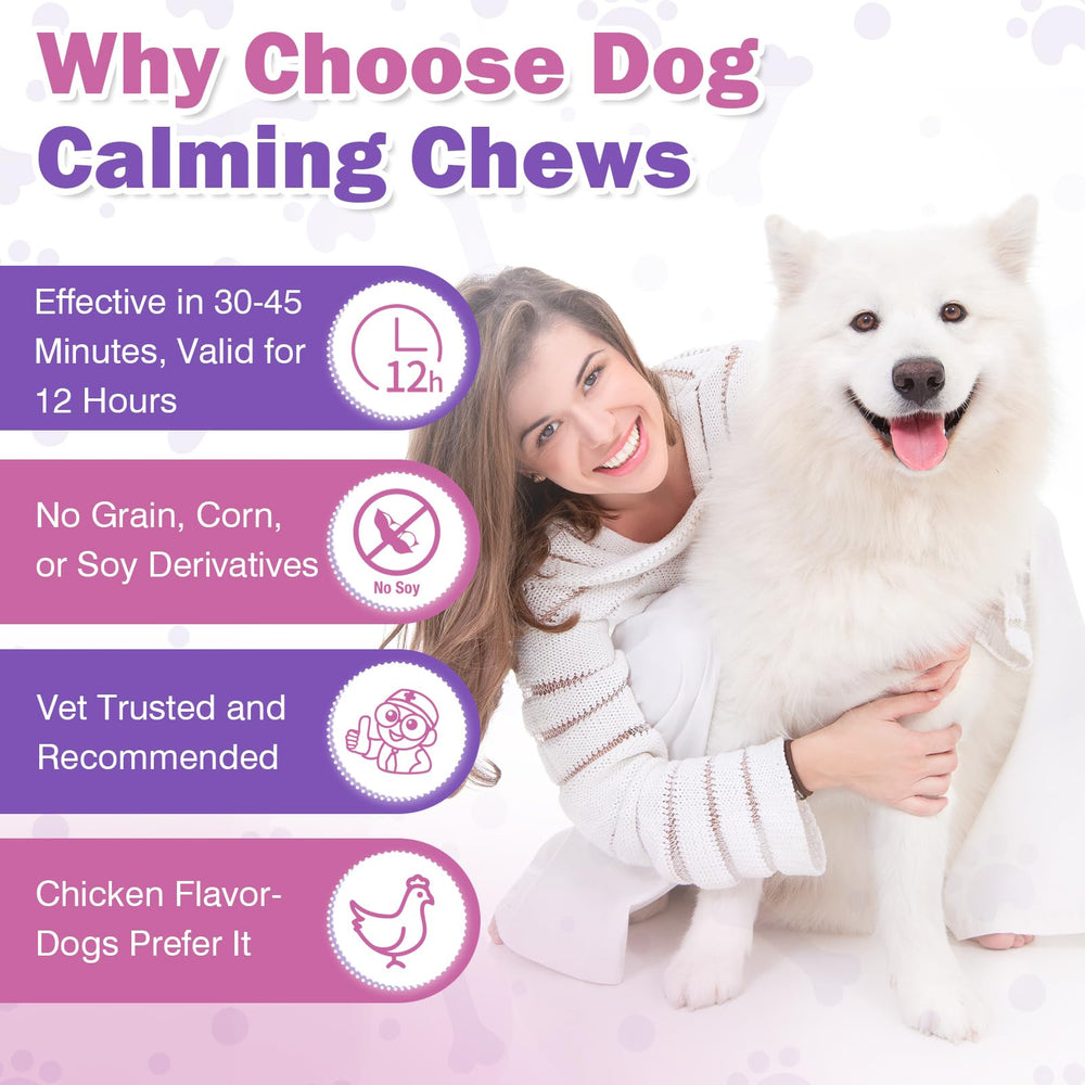 TTLXRL hemp calming chews vet recommended text overlay on product shot