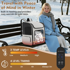 TTPet heating-pad-control panel showing adjustable warmth for trips